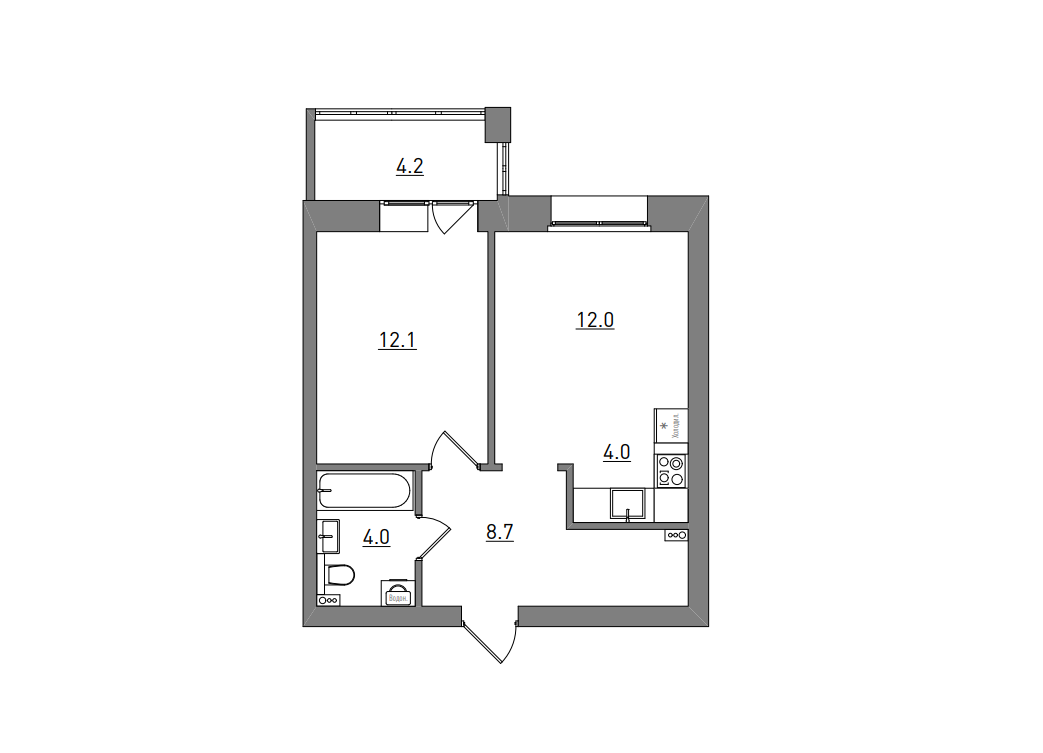 планировка квартиры 45 м2